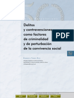 Delitos y Contravenciones Como Factores de Criminalidad y de Perturbación de La Convivencia Social