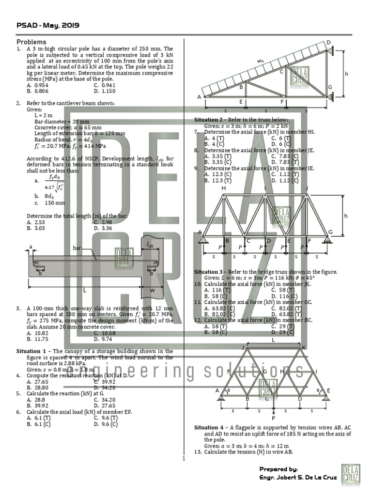 PSAD Problems and Solutions PDF | PDF | Stress (Mechanics) | Bending