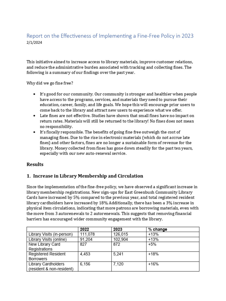 East Greenbush Library FineFree 2023 PDF Libraries