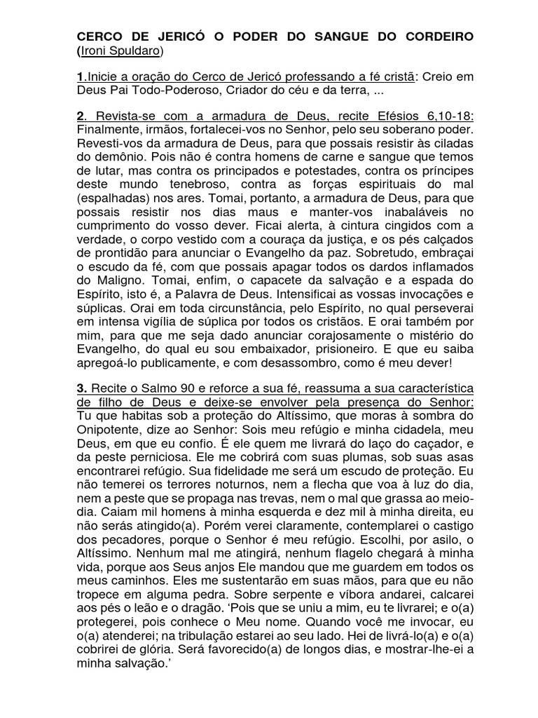Cerco De Jericó Oração E Libertação Pdf Josué Oração