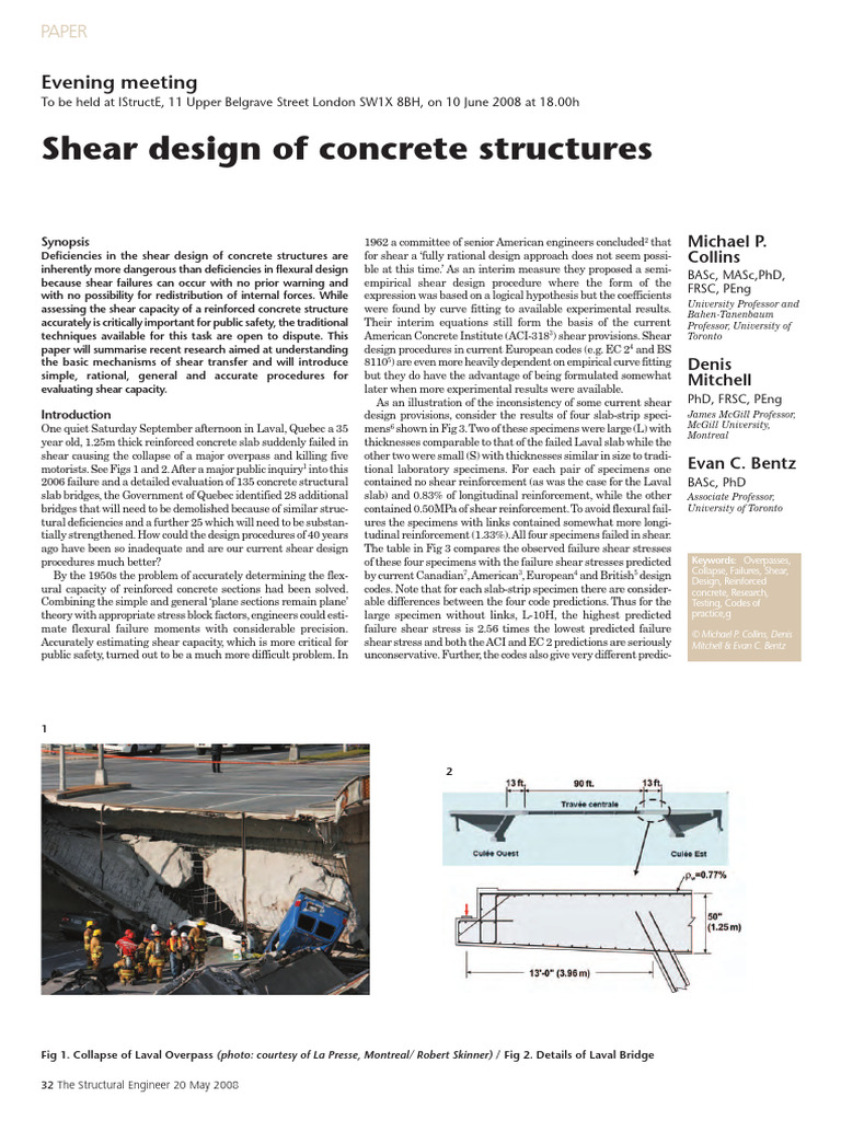Shear Design of Concrete Structures | Download Free PDF | Strength Of ...