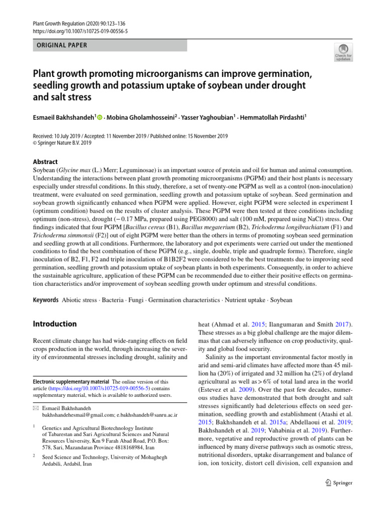 s10725-019-00556-5 plant growth promoting microorganisms | PDF | Seed ...