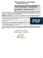 PM Diadema - CP 03-2024 ACS ACE - Resultado Da Análise Das Solicitações de Isenção - Pós-Recurso