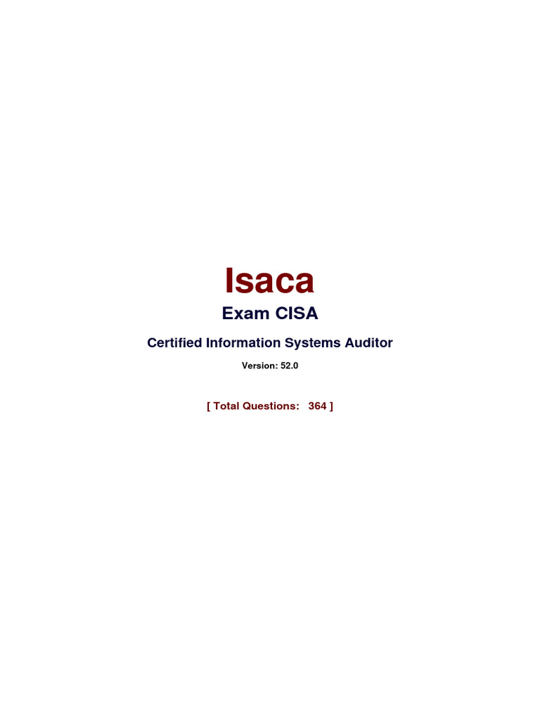 CISA ExamDocs | PDF | Audit | Databases