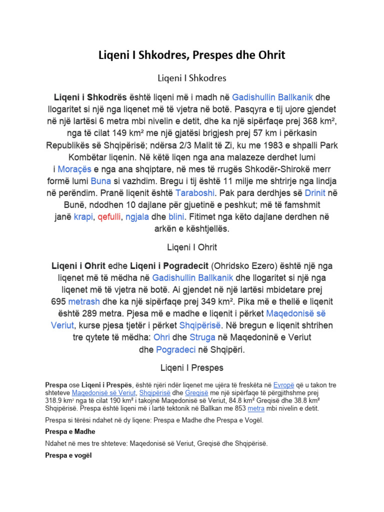 Liqeni I Shkodres | PDF