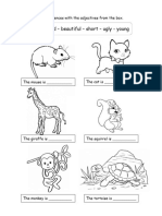 Animals and Adjectives For Children 2 Picture Description Exercises - 91471