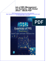 Download ebook Essentials Of Mis Management Information Systems 15Th Global Edition Pdf full chapter pdf