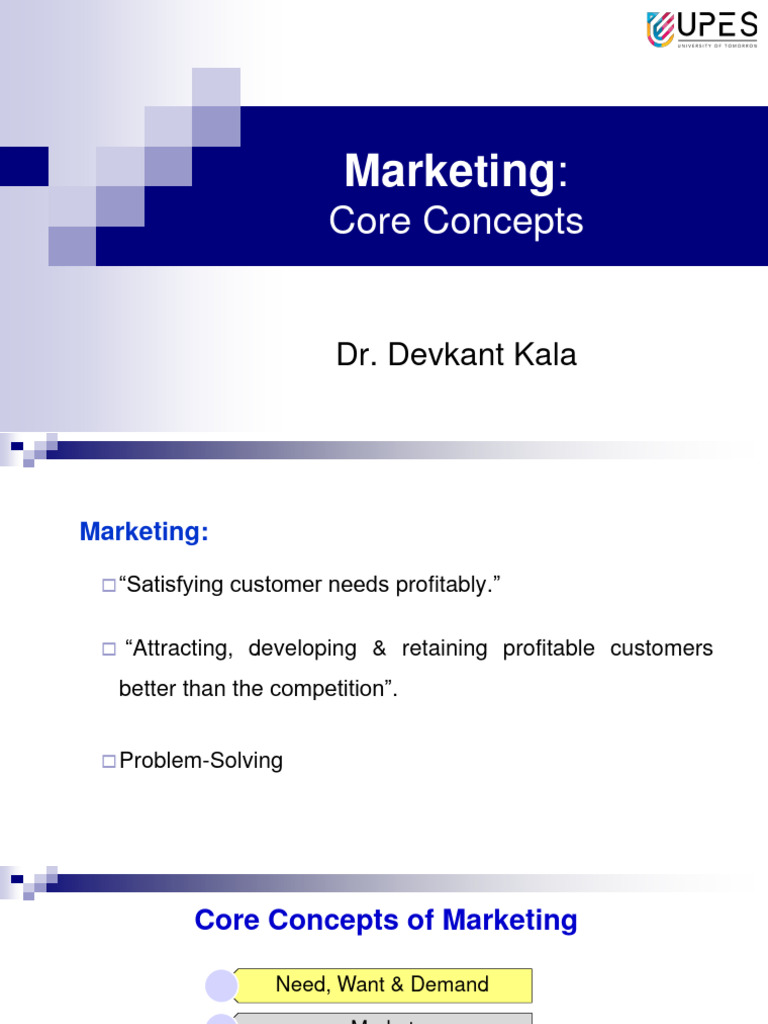 Core Marketing Concepts Explained | PDF | Marketing | Market (Economics)