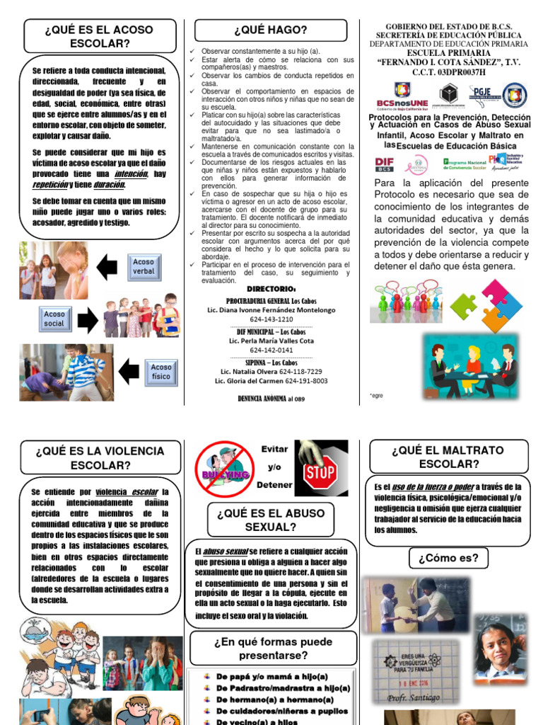 Protocolo de Prevención y Actuación Escolar | PDF | Abuso infantil ...