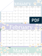 Baby Blue Daisy Planner 2024 January Monthly Calendar