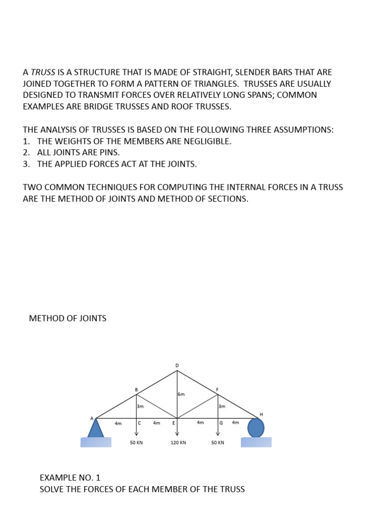 Method of Joints | Download Free PDF | Truss | Applied Mathematics