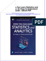 Download ebook Even You Can Learn Statistics And Analytics An Easy To Understand Guide Pdf full chapter pdf