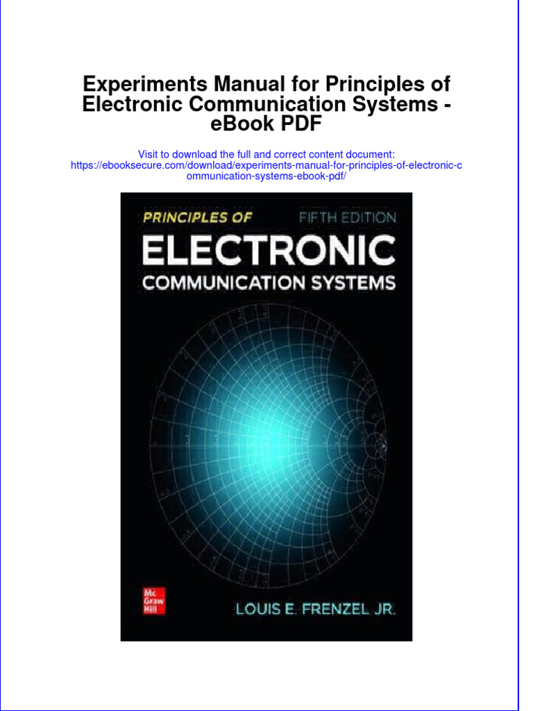 Ebook Experiments Manual For Principles of Electronic Communication Systems PDF Full Chapter PDF