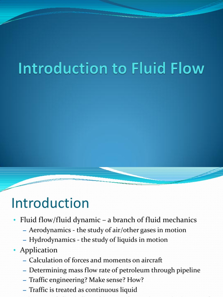 Introduction to Fluid Dynamics Concepts | PDF | Fluid Mechanics | Fluid ...