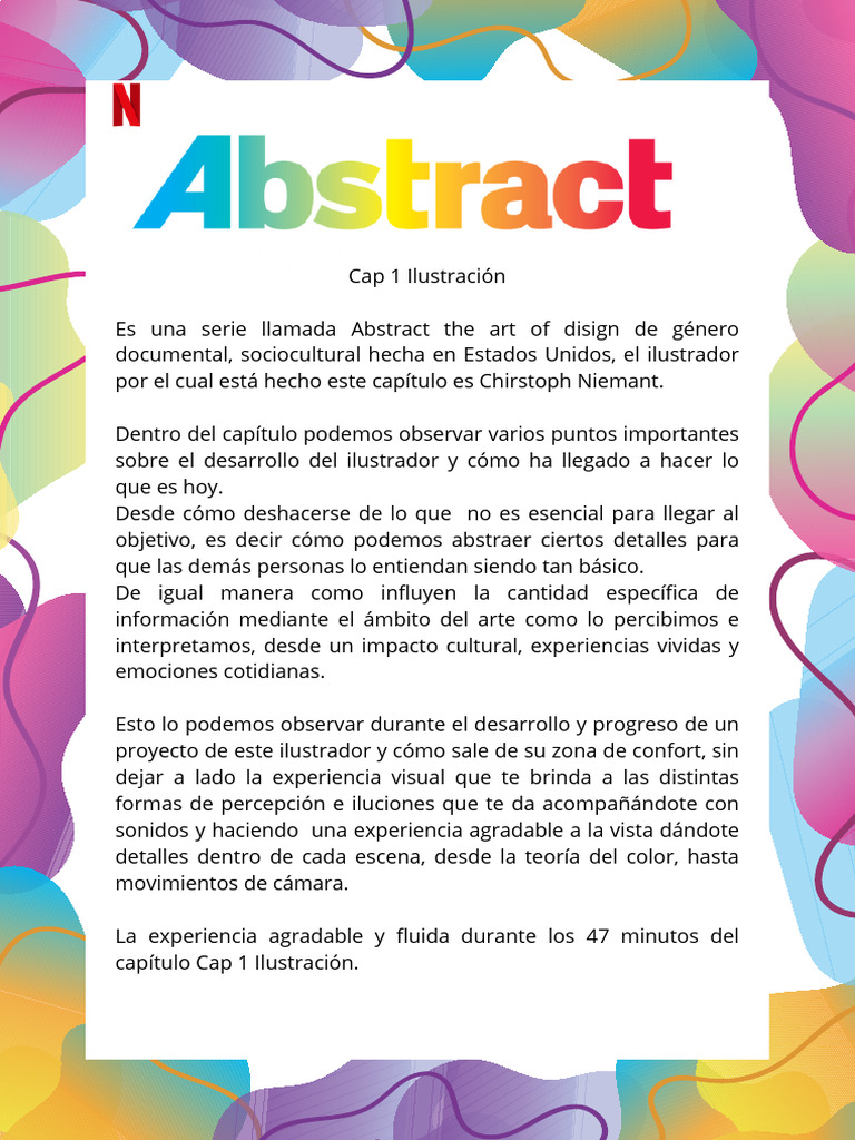 ABSTRACT Cap 1 Ilustración Es Una Serie Llamada Astract The Art of ...