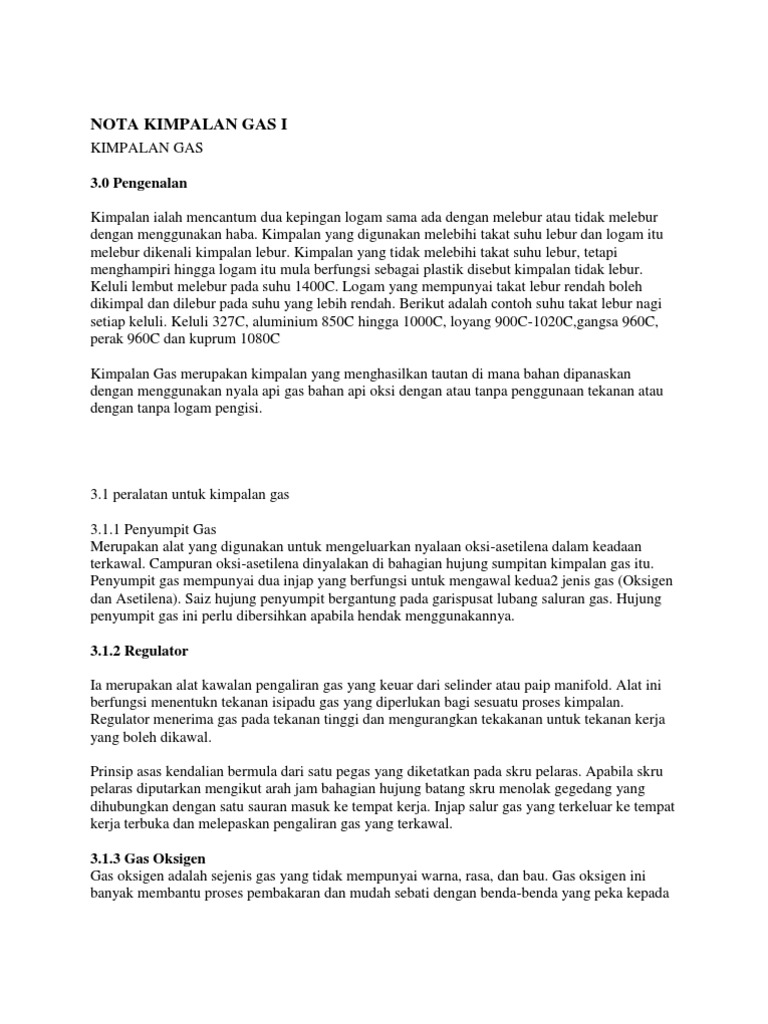 Nota Kimpalan Gas I Pdf