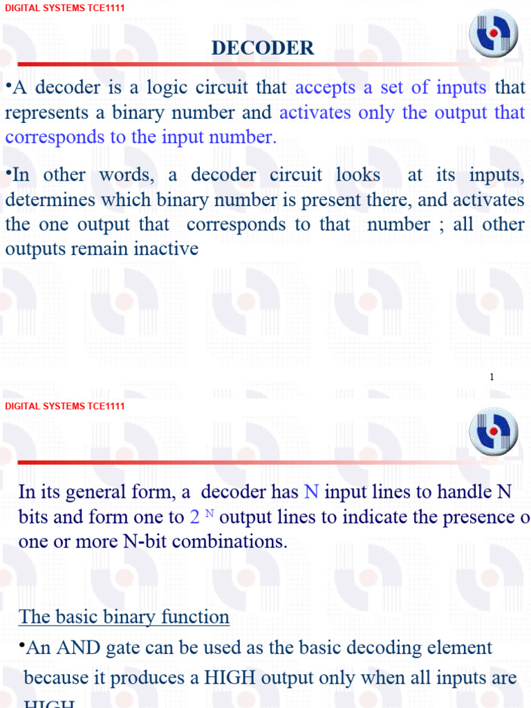 Decoders and - Encoders | PDF | Logic Gate | Digital Electronics