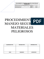 Procedimiento de Manejo Seguro de Materiales Peligrosos