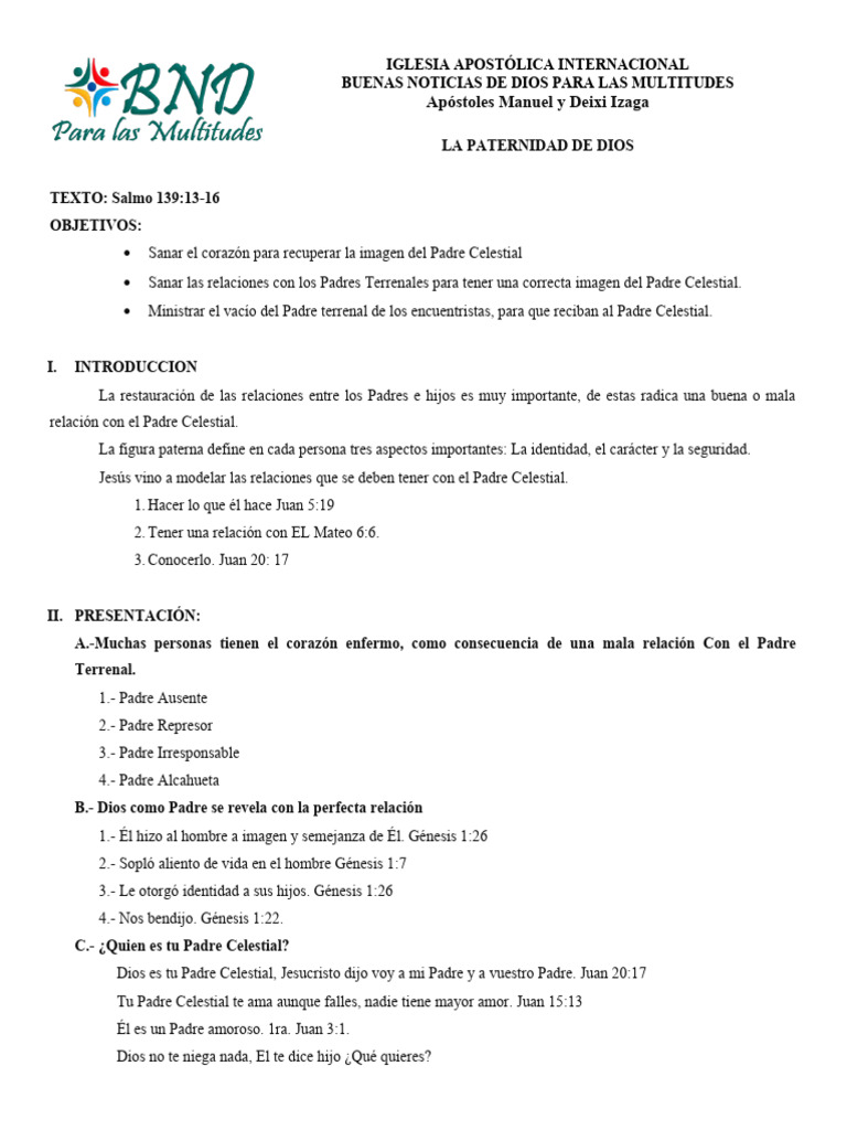 La Paternidad De Dios Pdf Jesús Amor