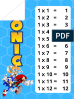 Tablas de Multiplicar Sonic