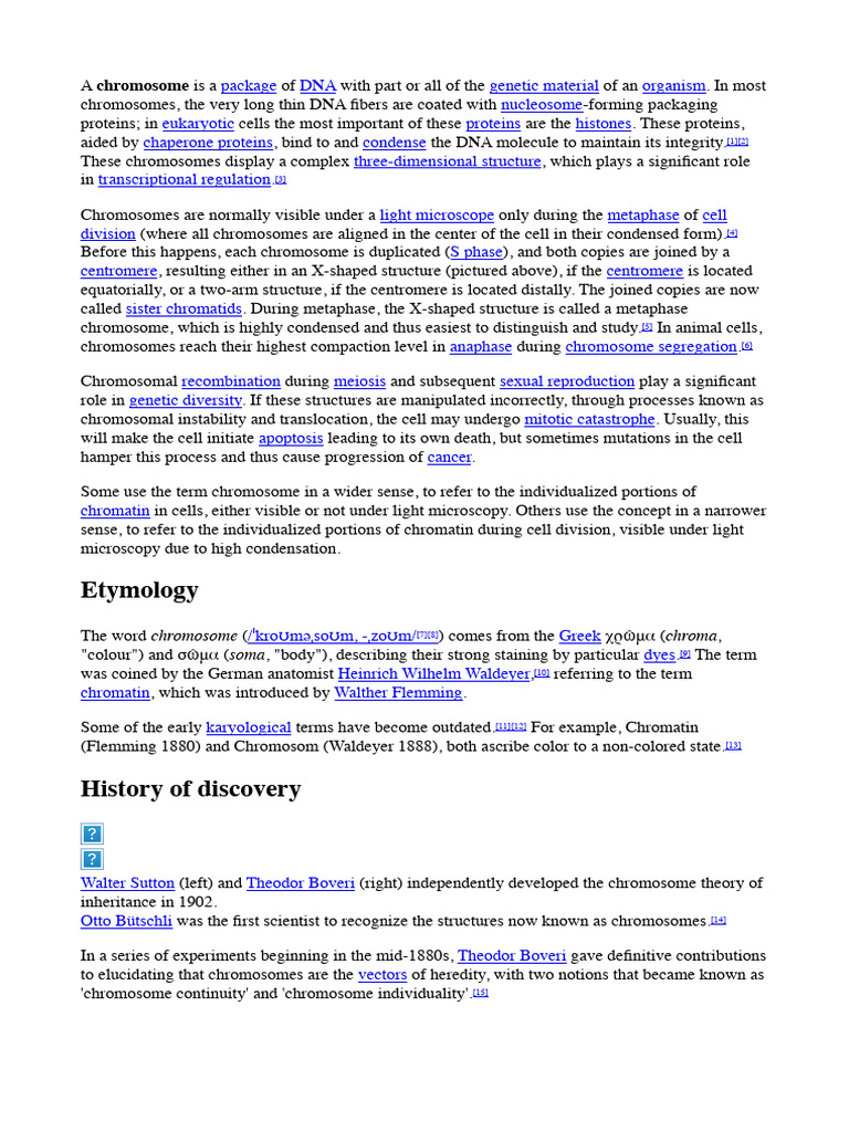 Etymology PDF Chromosome Molecular Biology