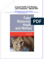 Download ebook Feline Behavioral Health And Welfare Prevention And Treatment Pdf full chapter pdf