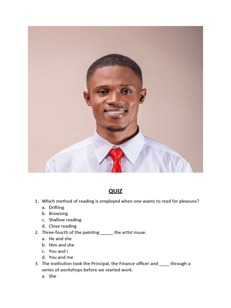 Grammar and Communication Quiz | PDF | Communication | Nonverbal ...