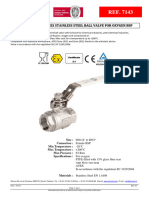 Technical Datasheet 2 Pieces Ball Valve Stainless Steel Dry Cleaned Oxygen BSP