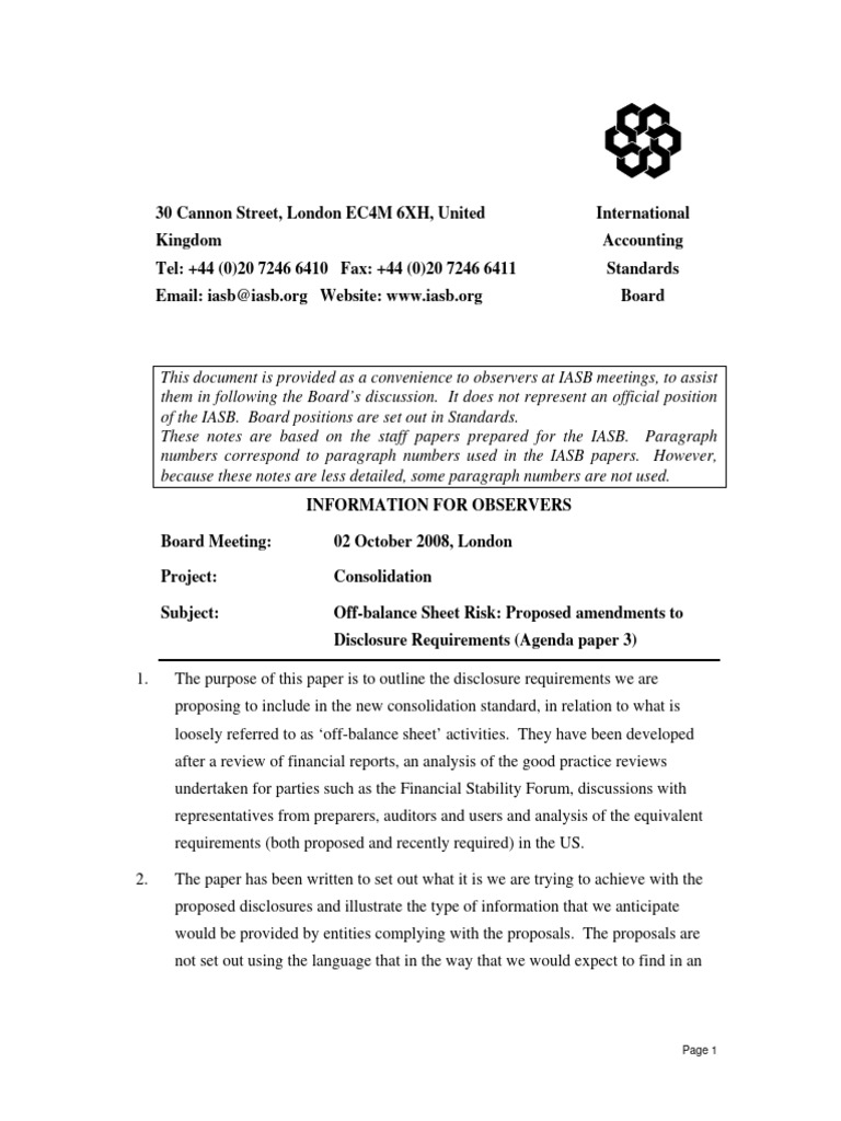 Off-Balance Sheet Risk Disclosures | PDF | Securitization ...