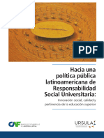 Hacia Una Política Pública Latinaomericana de Responsabilidad Social Universitaria_Innovación Social, Cladiad y Pertinencia de La Educación Superior