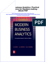 Download ebook Modern Business Analytics Practical Data Science For Decision Making Pdf full chapter pdf