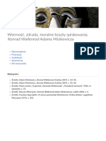 Wiernosc Zdrada Moralne Koszty Spiskowania Konrad Wallenrod Adama Mickiewic