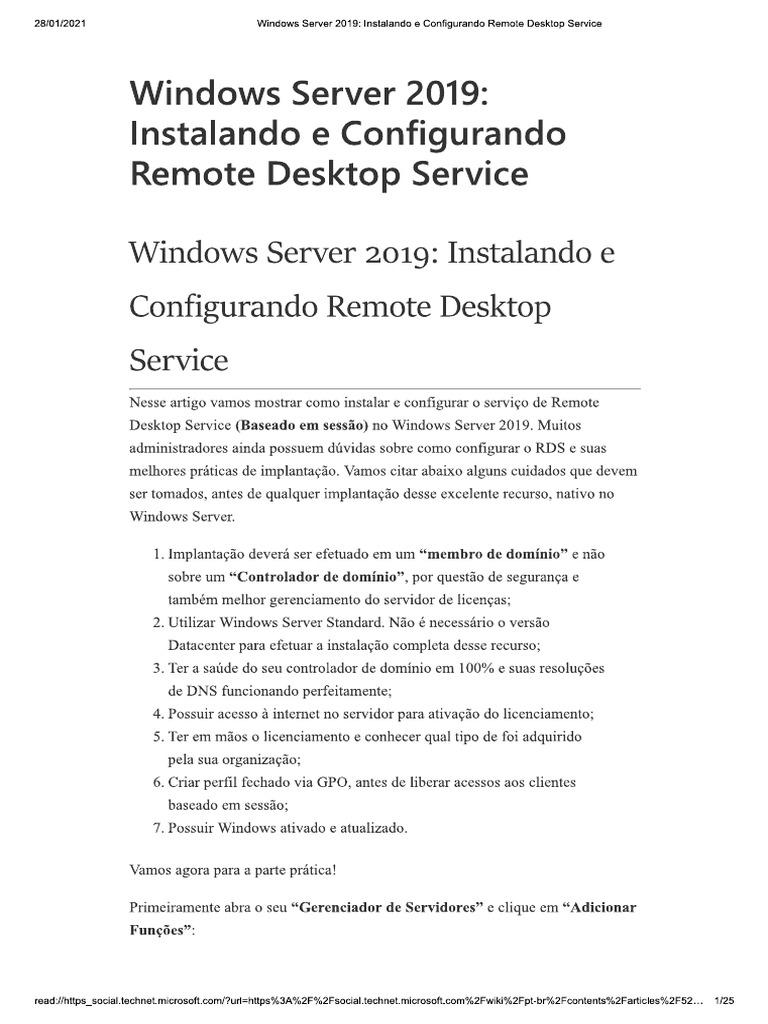 Windows Server 2019 - Instalando e Configurando | PDF