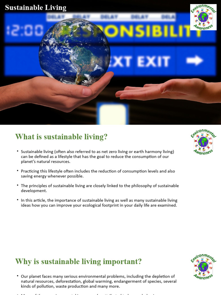 Sustainable Living Pdf Sustainability Climate Change Mitigation