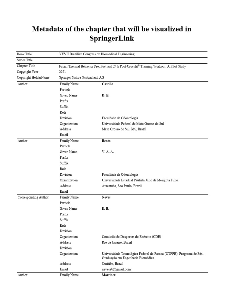 XXVII Brazilian Congress On Biomedical Engineering | PDF | Thermography ...