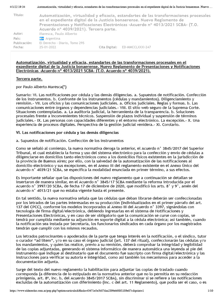 Acuerdo 4013/21 SCBA: Transformaciones Judiciales | PDF ...
