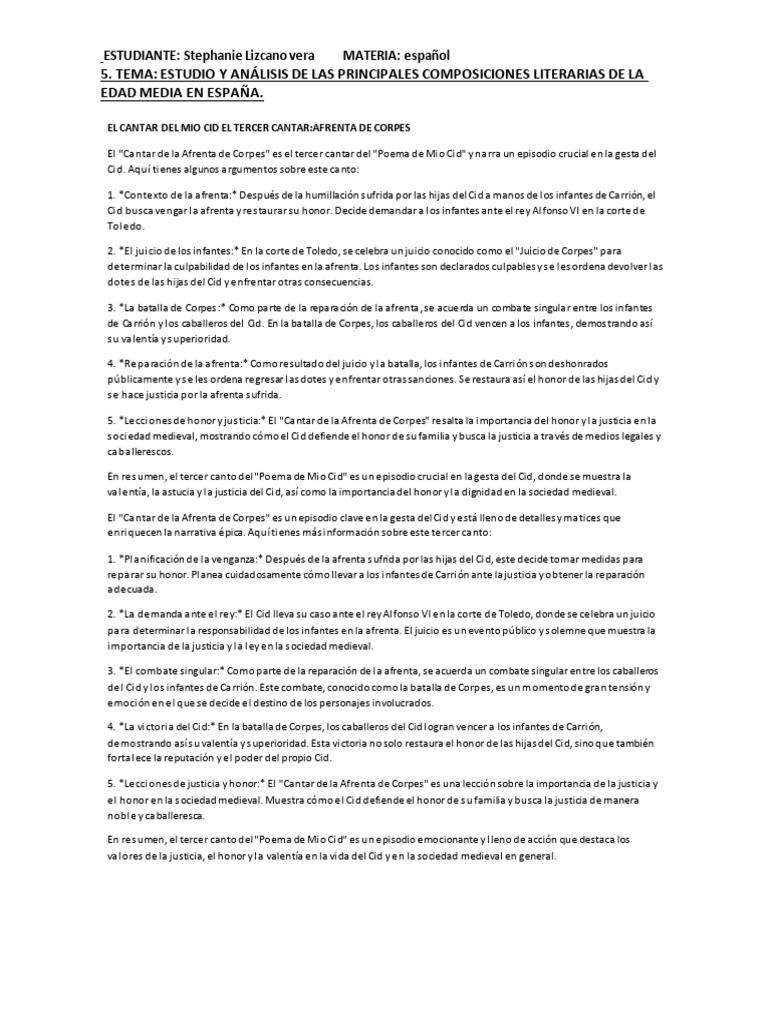 Análisis de la Afrenta de Corpes | PDF