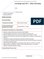 U1. Actividad de aprendizaje para RA 1_ Taller Derivadas Parciales _ CÁLCULO VECTORIAL