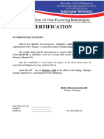 Brgy Certification For Pca Membership