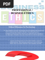 Topic 1 - Ethics in Purchasing