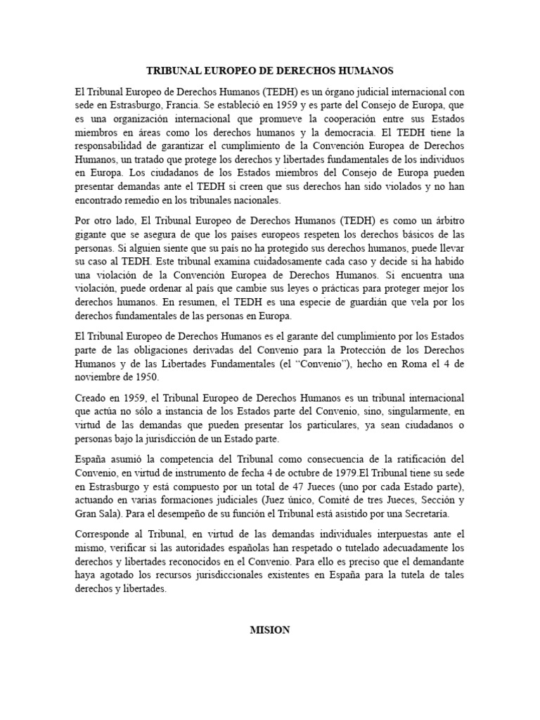 Miembros del Tribunal Europeo de DDHH | PDF | Convenio europeo de
