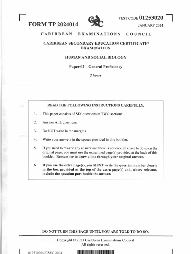 Csec hsb january 2024 p2 pdf