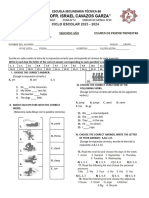 EXAMEN Triemstral SEGUNDO AÑO 1° TRIMESTRE INGLÉS Word