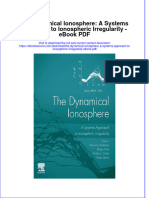 Ebook The Dynamical Ionosphere A Systems Approach To Ionospheric Irregularity PDF Full Chapter PDF
