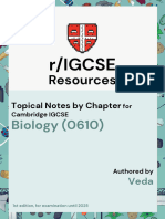 Topical Notes by Chapter For IGCSE Biology