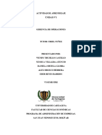 A. Aprendizaje de Gerencia de Operaciones (Unidad 1)