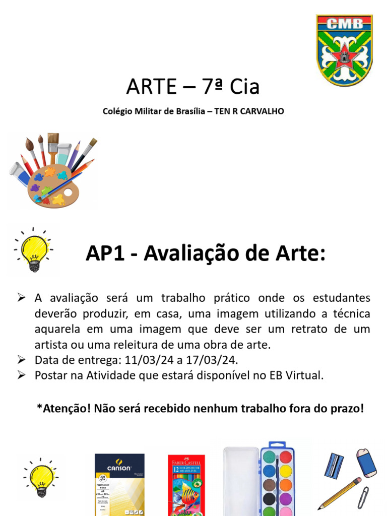 Avaliação de Arte: Trabalho Prático Aquarela | PDF | Arte