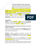 Prórroga de Contrato de Trabajo Sujeto A Modalidad - Modelo