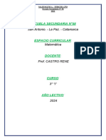 Planificación MATEMÀTICA.-3º AÑO. - 2020