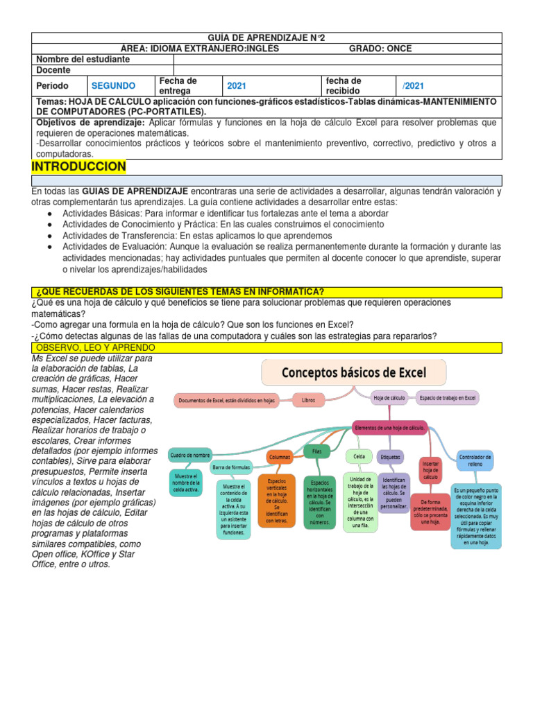 Guia No. 2 Periodo2 Tecnologia e Informatica Grado 11 2021 | PDF ...